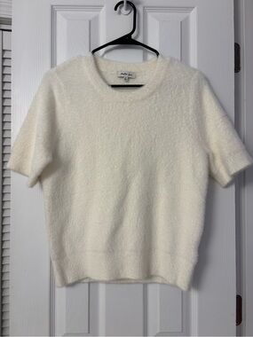 Another Love Fuzzy Crewneck Top in Cream